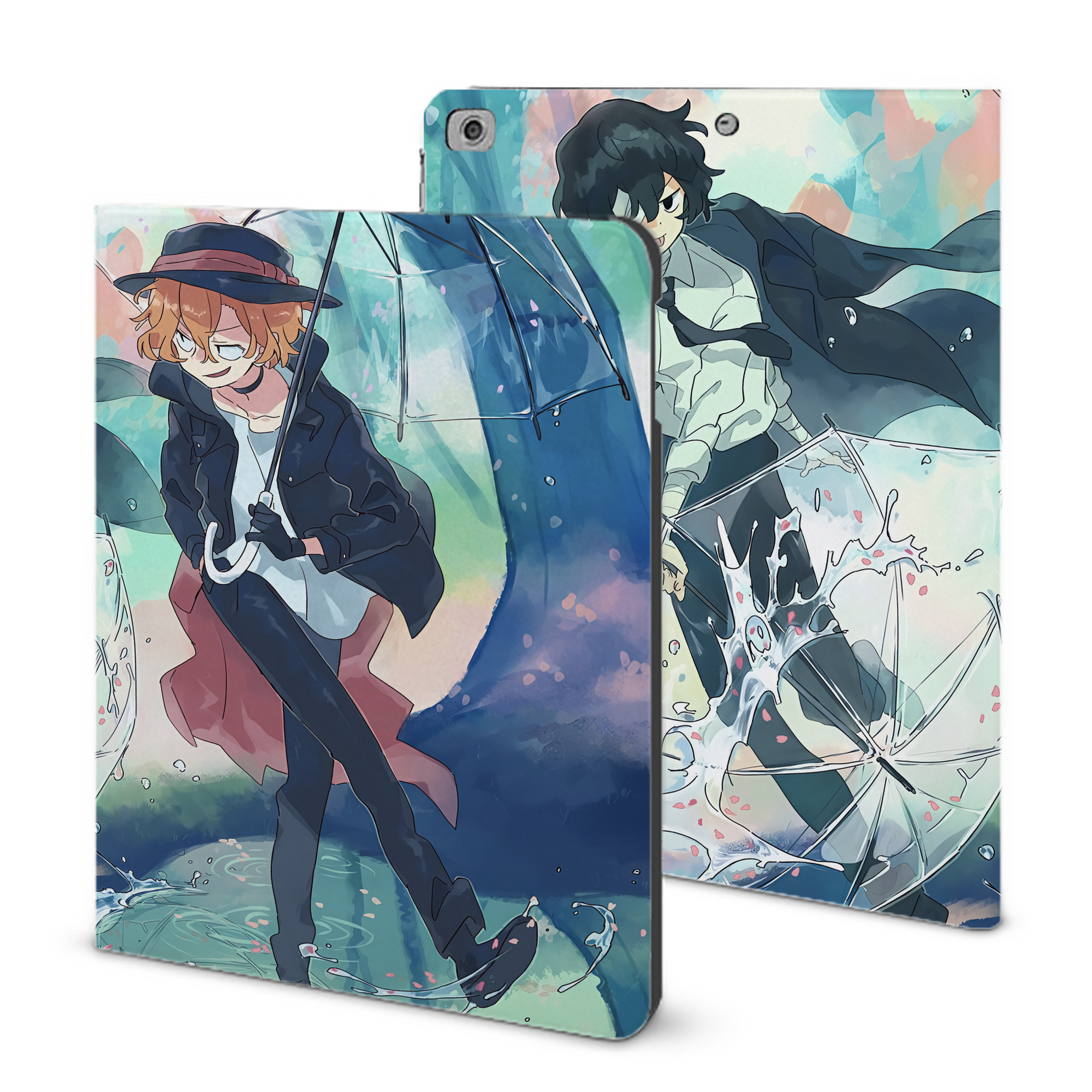 （画像用） 文豪ストレイドッグス Bungo Stray Dogs IPad ケース ブック型 PUレザー TPU 耐衝撃 軽量 薄型 ペン収納なし 全面保護 IPad 各モデル対応